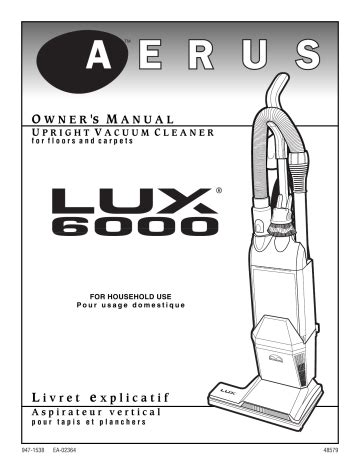 aerus lux 6000 user guide PDF