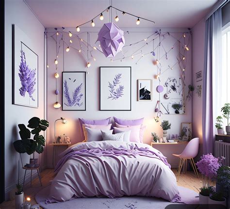 aesthetic dark lavender room