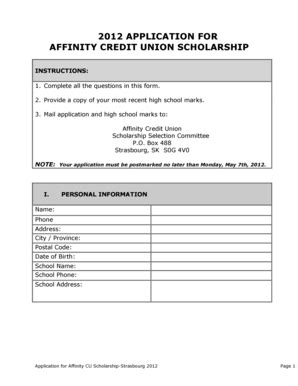 affinity plus credit union scholarship