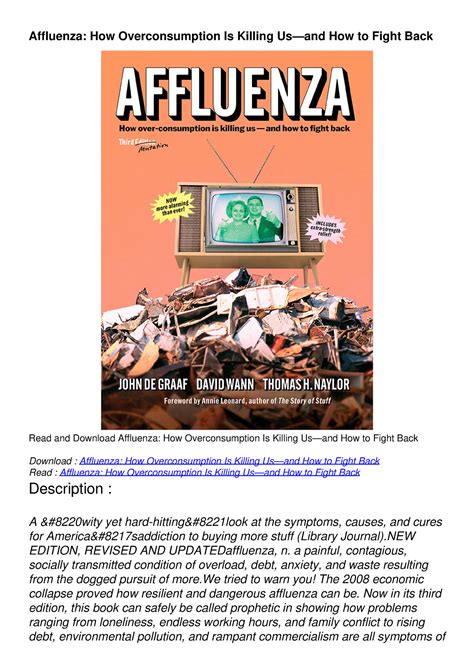 affluenza how overconsumption is killing usand how to fight back Doc