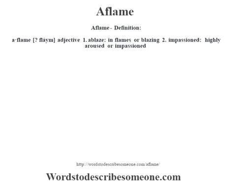 aflame definition