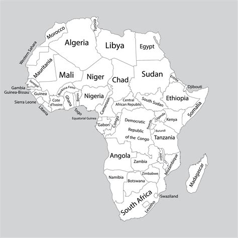 africa map black and white