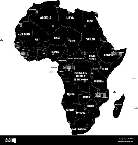 africa map in black and white