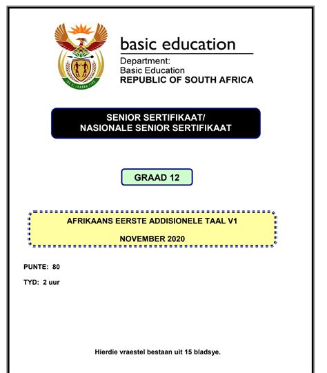 afrikaans paper 3 grade 12 2010 Doc