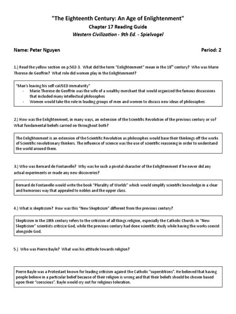 age of enlightenment study guide answers pdf Reader