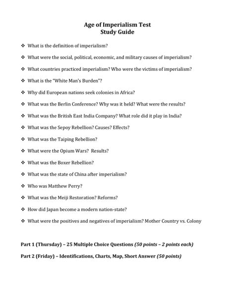 age of imperialism test study guide Epub