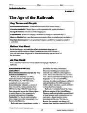 age of the railroads guided answer key Reader