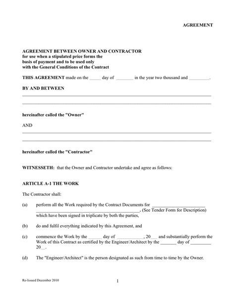 agreement between owner contractor aia pdf Kindle Editon