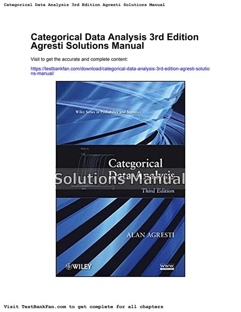 agresti categorical data analysis solutions manual pdf Kindle Editon