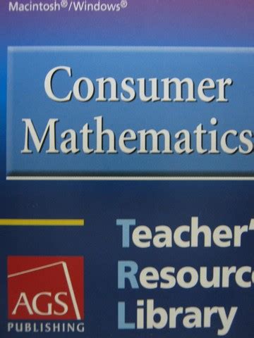 ags consumer math teacher resource library PDF