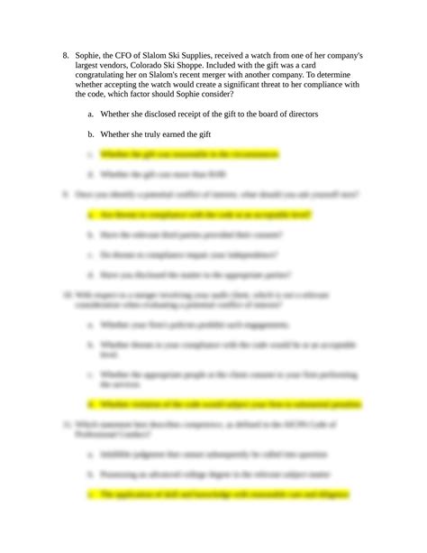 aicpa ethics test answers Epub