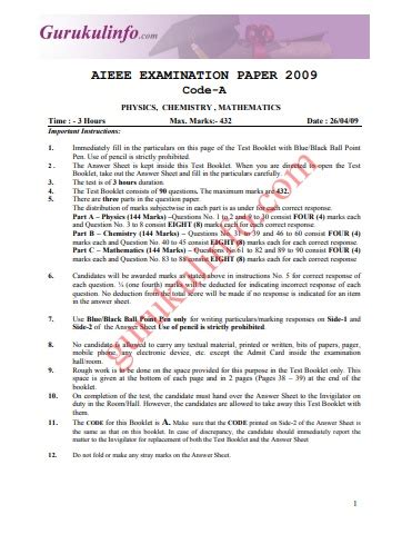 aieee online exam sample papers Reader