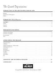 aims teaching module great depression Doc