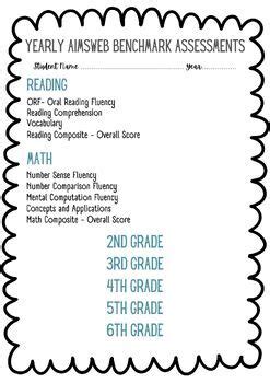 aimsweb kindergarten benchmark sheets PDF