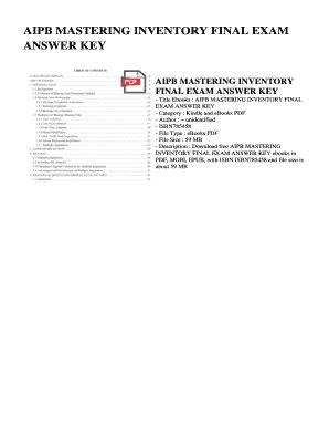 aipb mastering inventory final exam answer sheet Doc