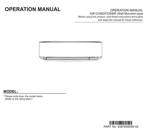 air con split wall mounted user manual PDF