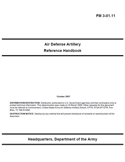 air defense artillery reference handbook air force rotc schools PDF