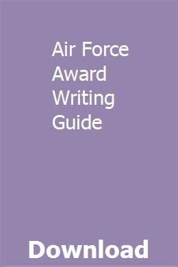 air force award writing guide Epub