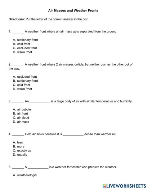 air masses and fronts directed answers Epub