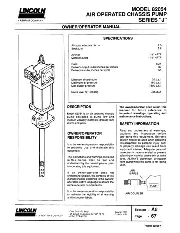 air operated chassis pump series f lincoln owners manual Kindle Editon