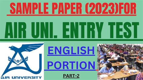 air university entry test sample paper Epub