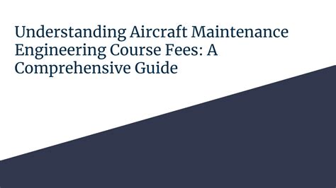 aircraft maintenance engineering course fees Doc