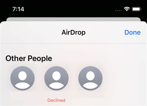 airdrop automatically declined