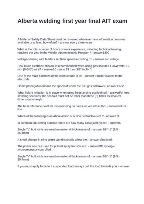 ait welder exam practice Doc