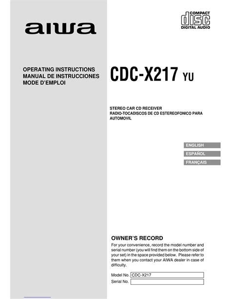 aiwa cdc x217 manual PDF