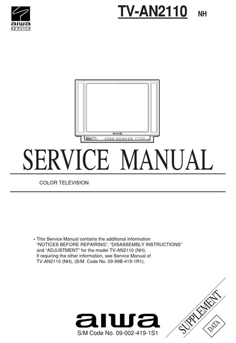 aiwa tv manual download PDF