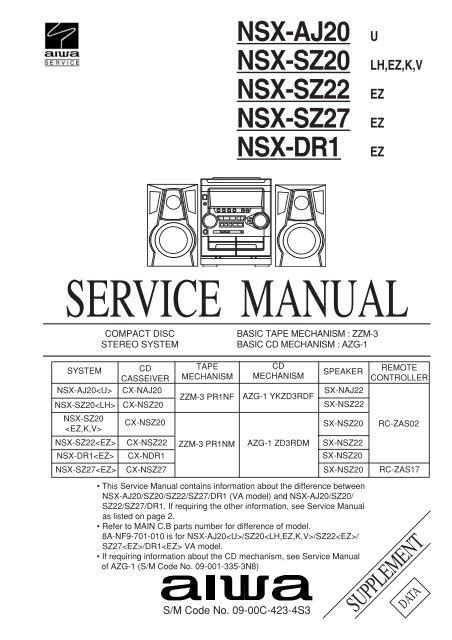 aiwa vsx 2012 service manual supplement user guide Kindle Editon