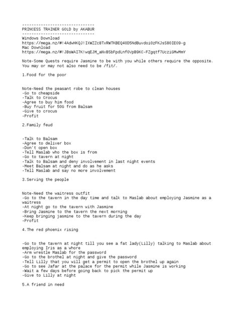 Akabur S Princess Trainer Walkthrough