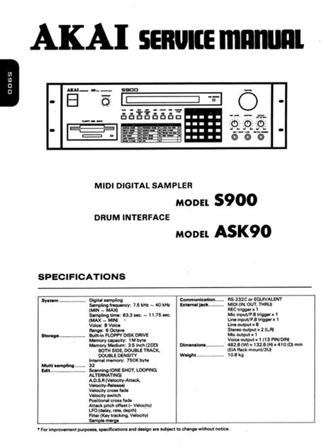 akai s900 service manual Reader