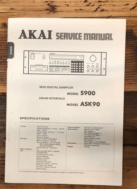 akai s900 service manual Reader