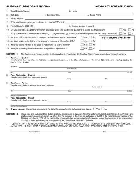 alabama student grant program application