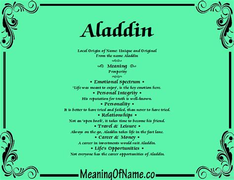 aladdin name meaning