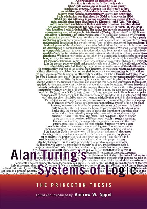 alan turings systems of logic the princeton thesis PDF