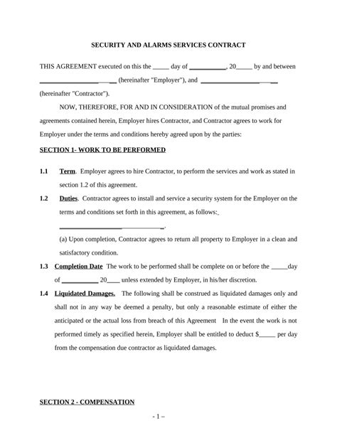 alarm service contract template Reader