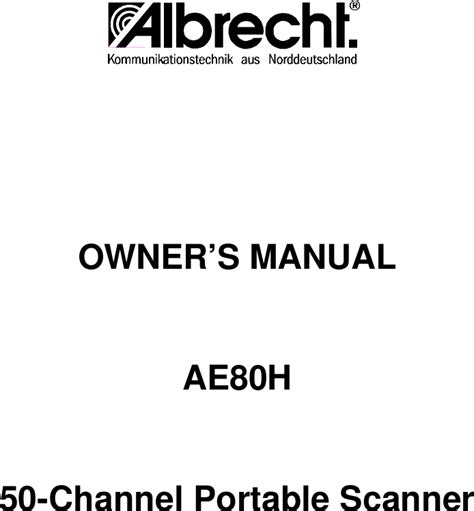 albrecht ae 80 h service manual user guide Kindle Editon