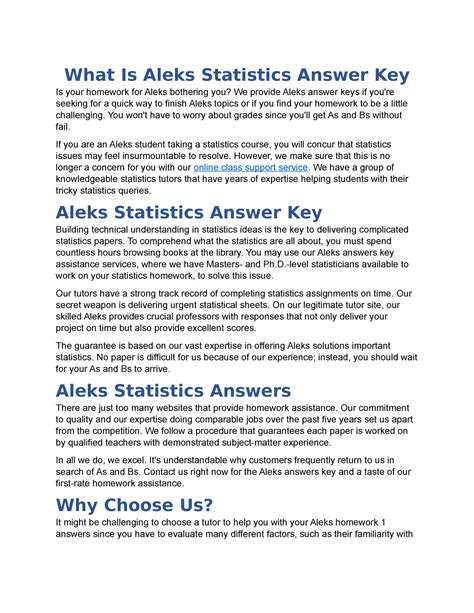 aleks statistics answer key for strayer university Doc