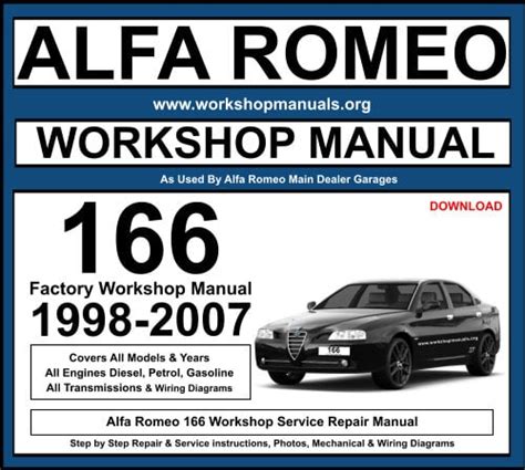 alfa 166 repair manual PDF