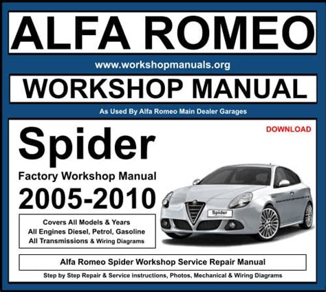 alfa romeo parts spider repair manual online Kindle Editon