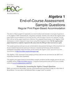 algebra 1 end of course assessment sample questions Ebook Kindle Editon