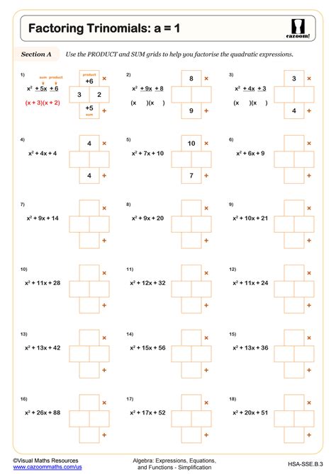 algebra 1 factoring trinomials answer Reader