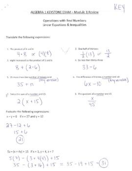 algebra 1 keystone finish line answer PDF