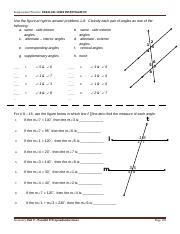 algebra 1 parallel lines investigation answers Reader