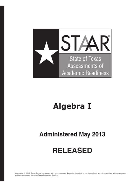 algebra 1 staar test 2013 answers 2014 Doc