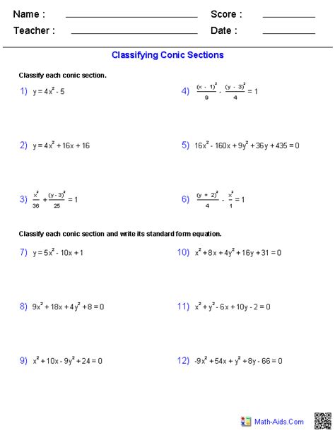 algebra 2 answers conics PDF