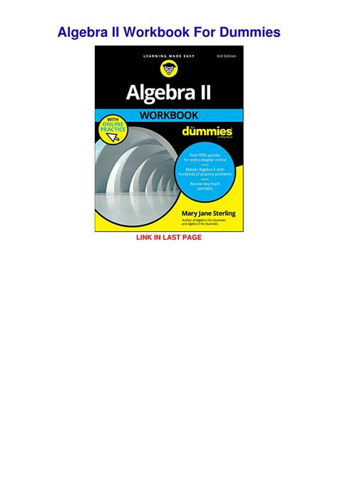 algebra 2 for dummies