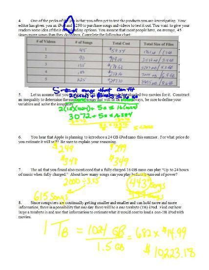 algebra 2 performance task 1 answer Epub